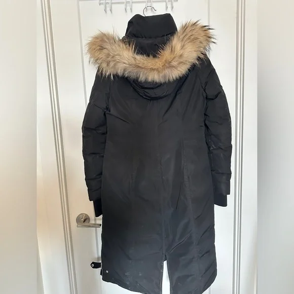 RUDSAK Long Parka Black Puffer Coat with Fur Trim - Picture 5 of 8